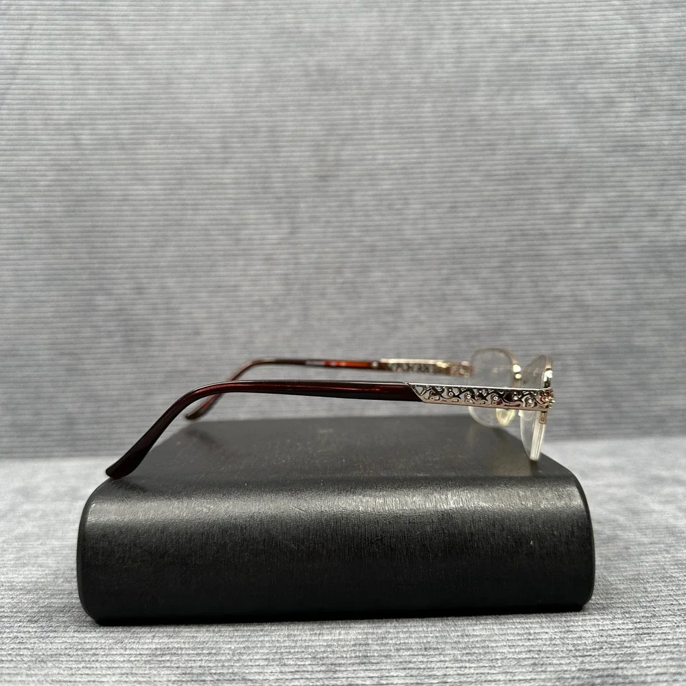 Sophia Loren Zyloware BEAU RIVAGE 63 Burgundy Gold Semi Rimless Eyeglasses 135